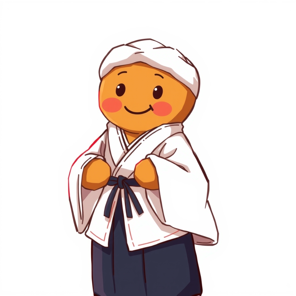 a gingerbread man with white kimono and black hakama by मुफ्त एआई छवि जनरेटर - बिना लॉगिन के✨ | AIGAZOU