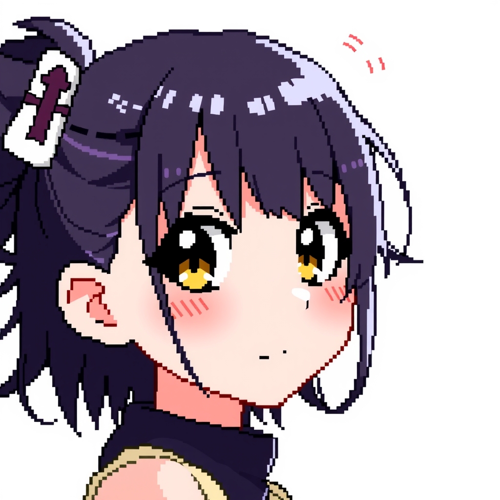 pixel anime black hair cute girl avatar by मुफ्त एआई छवि जनरेटर - बिना लॉगिन के✨ | AIGAZOU