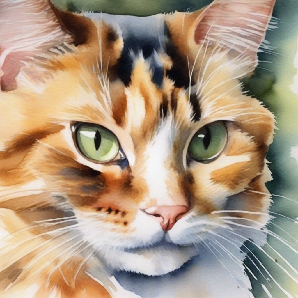 calico cat watercolor painting by मुफ्त एआई छवि जनरेटर - बिना लॉगिन के✨ | AIGAZOU