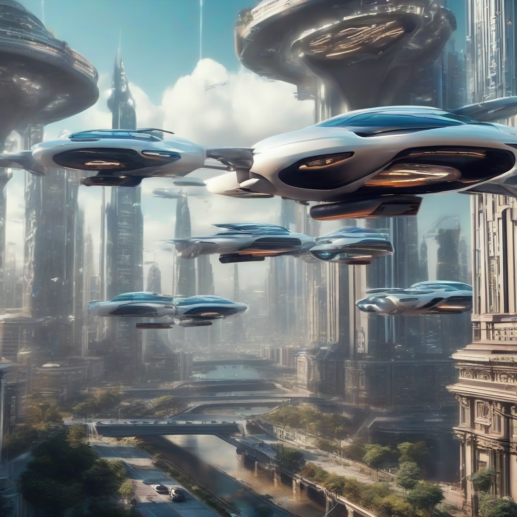 future city flying cars 4k by मुफ्त एआई छवि जनरेटर - बिना लॉगिन के✨ | AIGAZOU