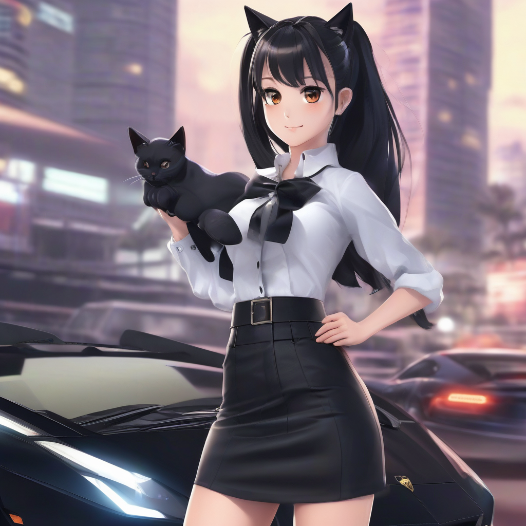 ai agency black lamborghini pet black cat driving 8k 3dcg by मुफ्त एआई छवि जनरेटर - बिना लॉगिन के✨ | AIGAZOU