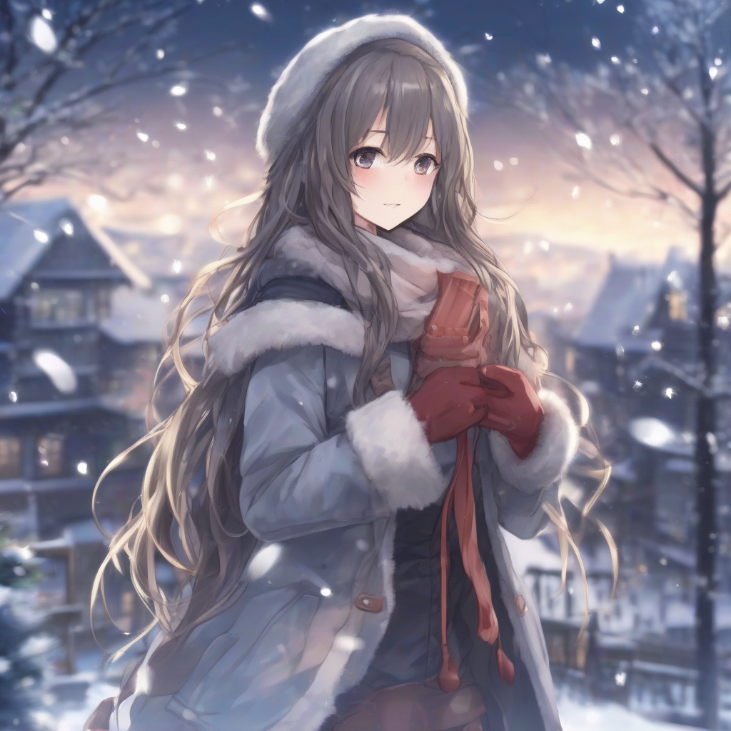 fantasy anime girl long hair winter clothes heartbreak by मुफ्त एआई छवि जनरेटर - बिना लॉगिन के✨ | AIGAZOU