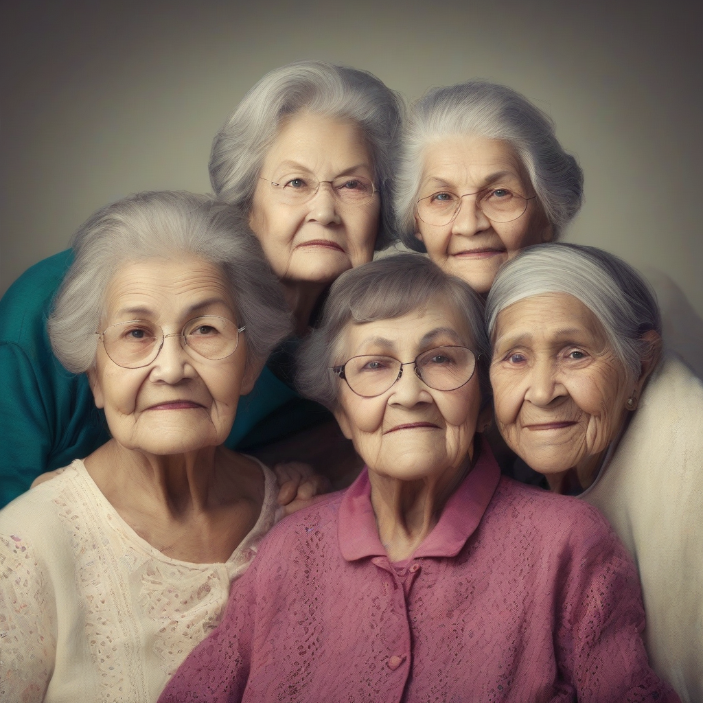 four grandmothers by 免费AI图像生成工具 | AIGAZOU