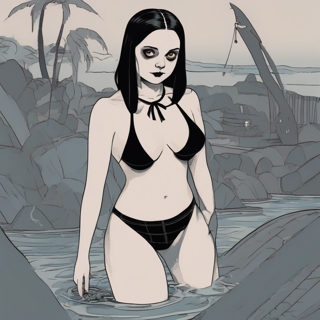 wednesday addams in bikini by मुफ्त एआई छवि जनरेटर - बिना लॉगिन के✨ | AIGAZOU