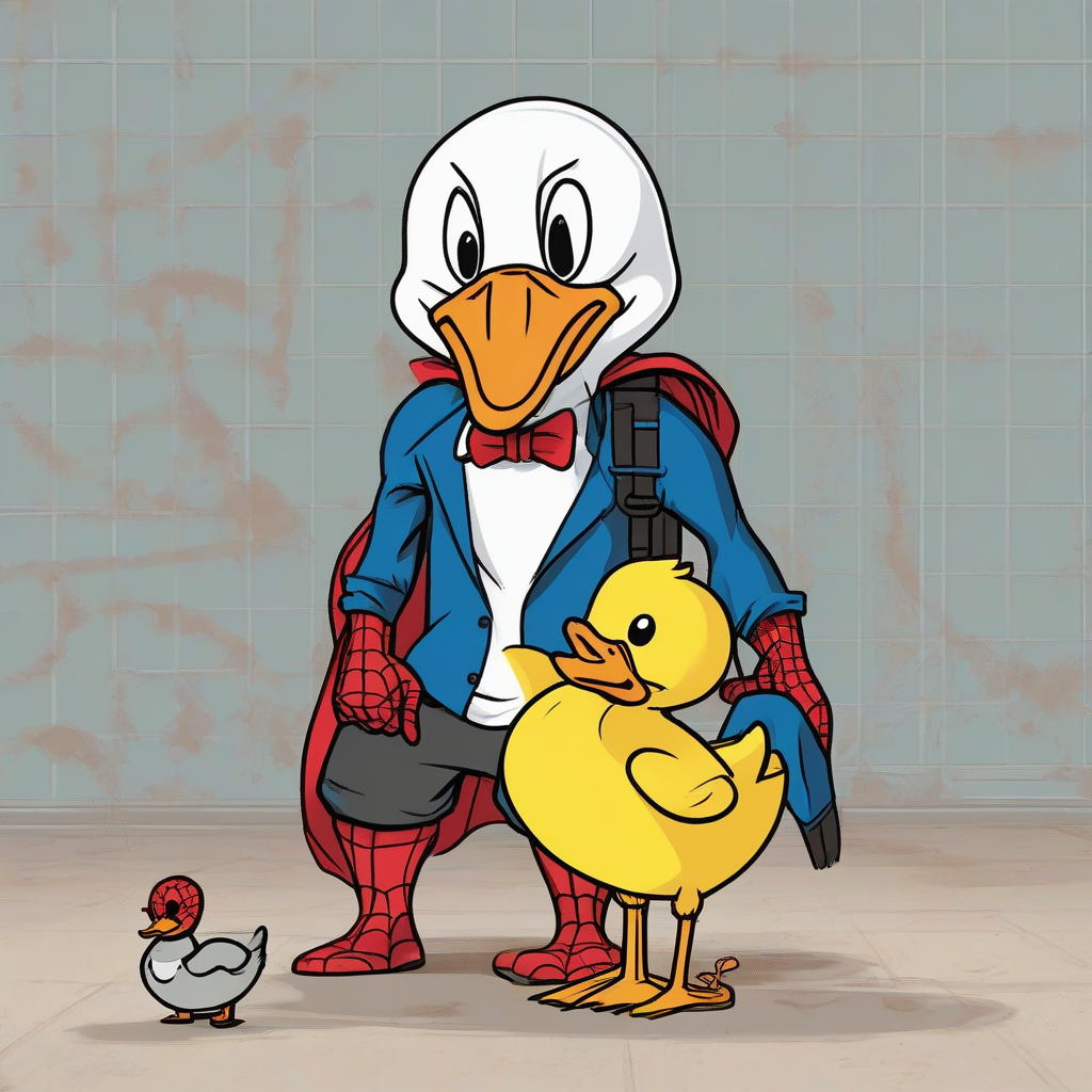 spider man kissing a duck by मुफ्त एआई छवि जनरेटर - बिना लॉगिन के✨ | AIGAZOU