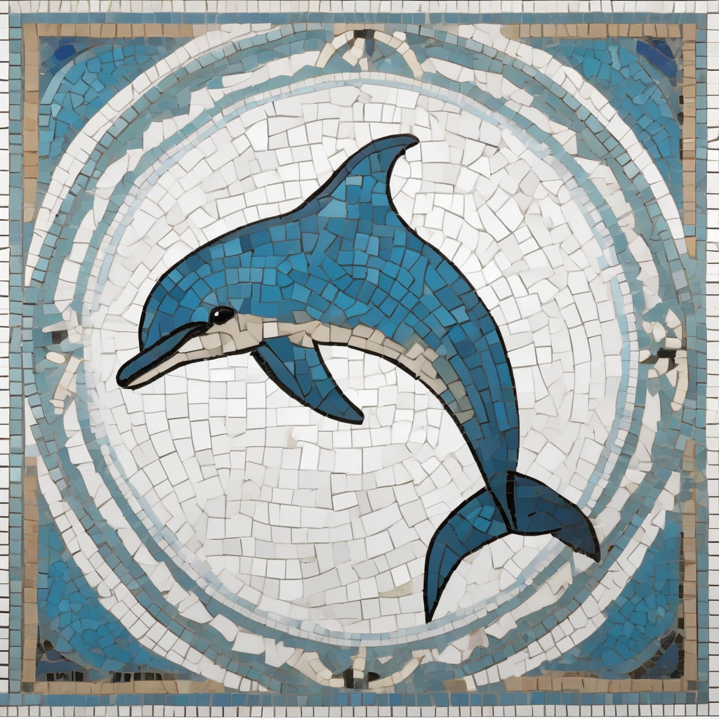 mosaic dolphin white background dolphin head right outline only by मुफ्त एआई छवि जनरेटर - बिना लॉगिन के✨ | AIGAZOU