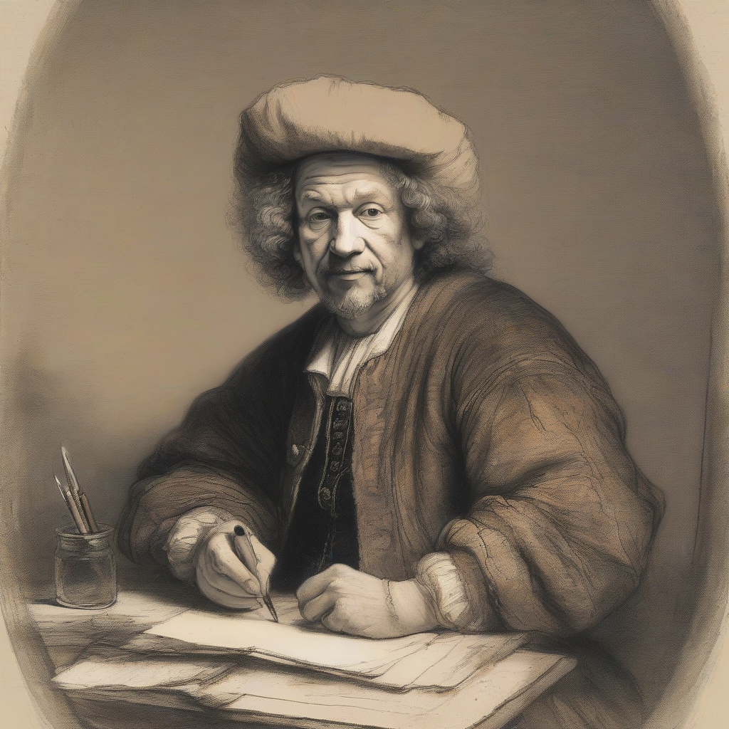 rembrandt harmenszoon van rijn pastel illustration by मुफ्त एआई छवि जनरेटर - बिना लॉगिन के✨ | AIGAZOU