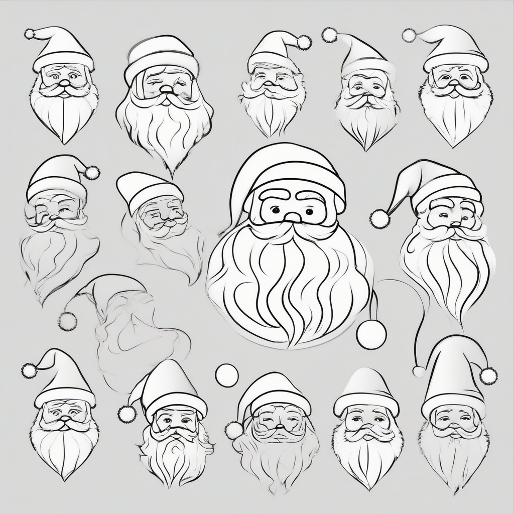 minimalist line art templates christmas santa design simple lines monochrome vector outline white background black lines by मुफ्त एआई छवि जनरेटर - बिना लॉगिन के✨ | AIGAZOU