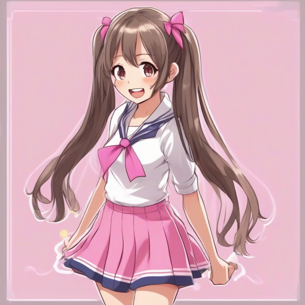 long hair in twintails pink miniskirt cheerful student by أداة مجانية لإنشاء الصور بالذكاء الاصطناعي - إنشاء الصور بدون تسجيل الدخول | AIGAZOU