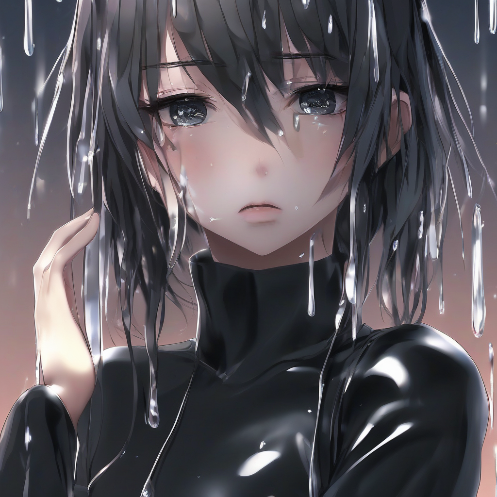 8k 3dcg large tears crying lonely tears tears wearing black shiny tight clothes anime style tears tears tears 18 years by Générateur d'images par IA gratuit - Aucune connexion nécessaire✨ | AIGAZOU