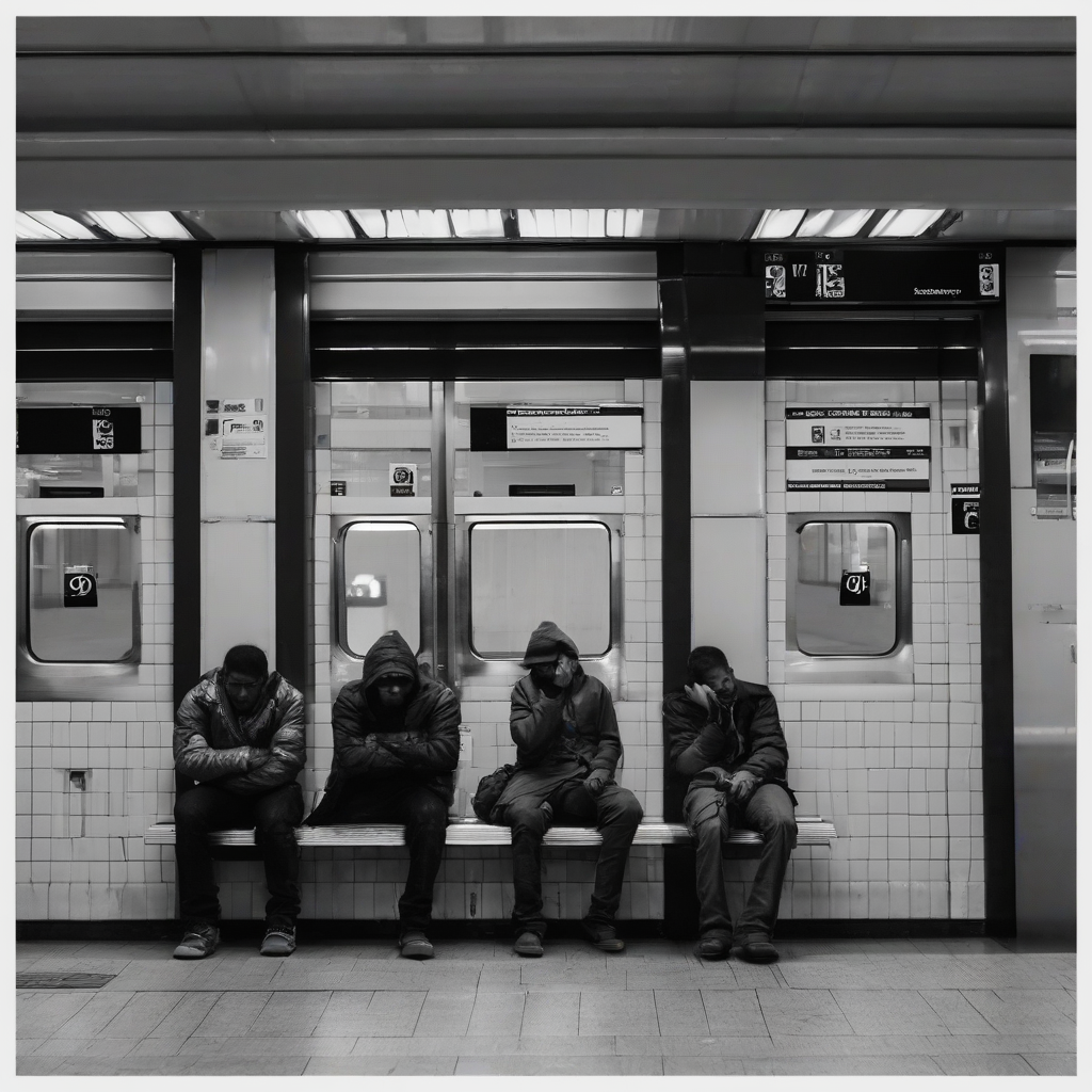 boys waiting for the train sitting on the bench at platform 5 and 3 4 horror image by मुफ्त एआई छवि जनरेटर - बिना लॉगिन के✨ | AIGAZOU