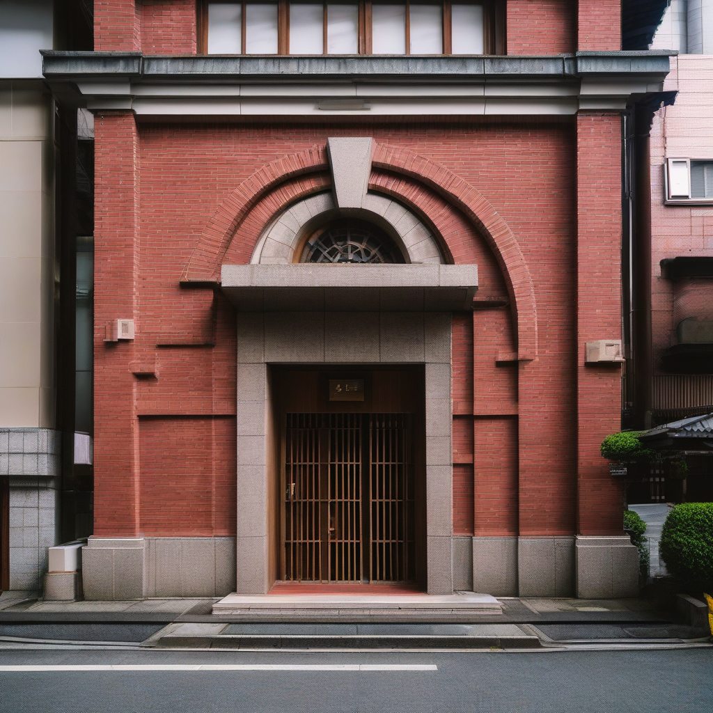 old japanese bank kyoto branch front red brick by मुफ्त एआई छवि जनरेटर - बिना लॉगिन के✨ | AIGAZOU