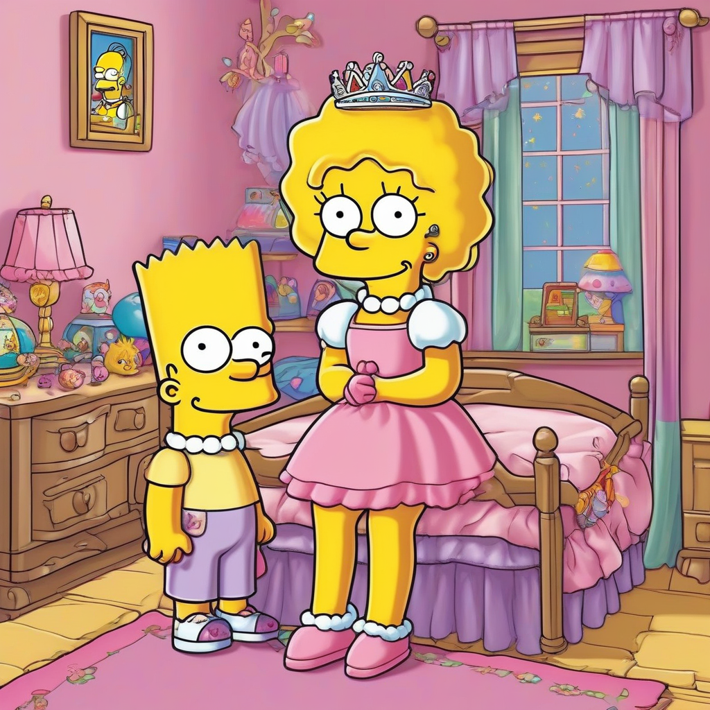 a blonde simpsons girl with a princess room by मुफ्त एआई छवि जनरेटर - बिना लॉगिन के✨ | AIGAZOU