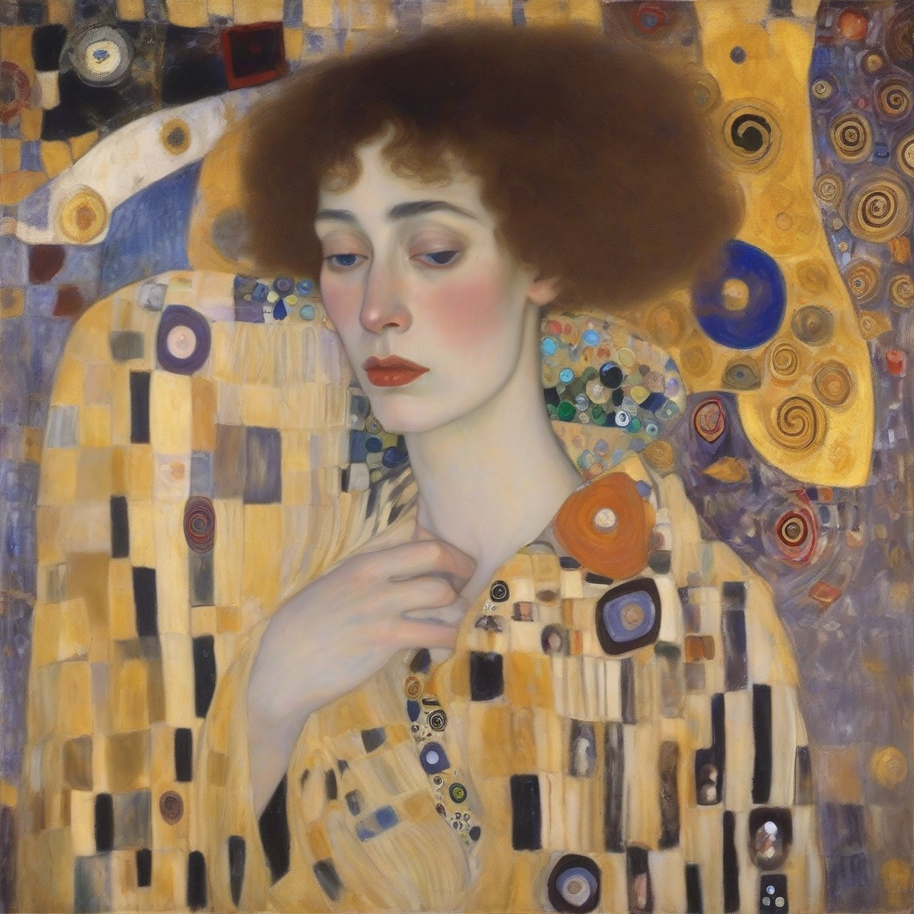 create gustav klimt portrait using pastel technique by Générateur d'images par IA gratuit - Aucune connexion nécessaire✨ | AIGAZOU