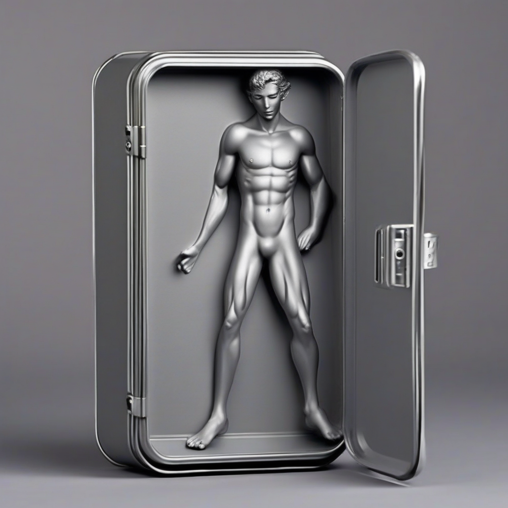 draw sexy naked boy grey metal case by मुफ्त एआई छवि जनरेटर - बिना लॉगिन के✨ | AIGAZOU