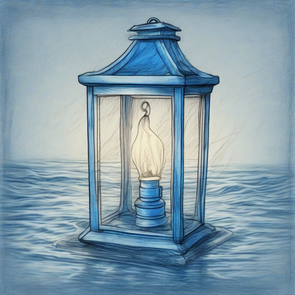 pencil drawing style lantern with blue water by मुफ्त एआई छवि जनरेटर - बिना लॉगिन के✨ | AIGAZOU