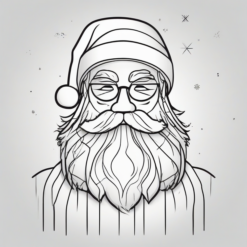 minimalist line art t shirt design christmas santa simple lines monochrome vector contour white background black lines by मुफ्त एआई छवि जनरेटर - बिना लॉगिन के✨ | AIGAZOU