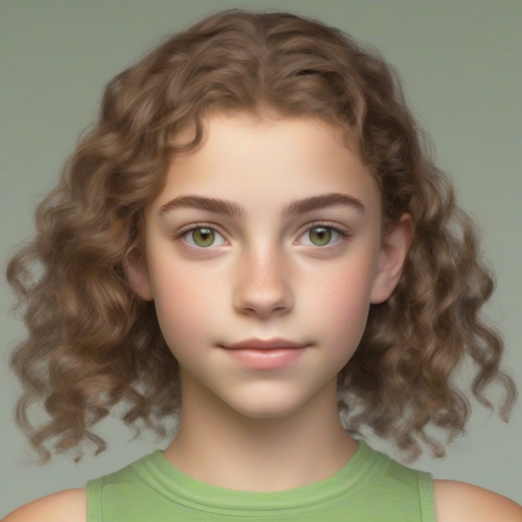 create a 15 year old girl with light skin curly brown hair green brown eyes and a slight beauty mark by Générateur d'images par IA gratuit - Aucune connexion nécessaire✨ | AIGAZOU