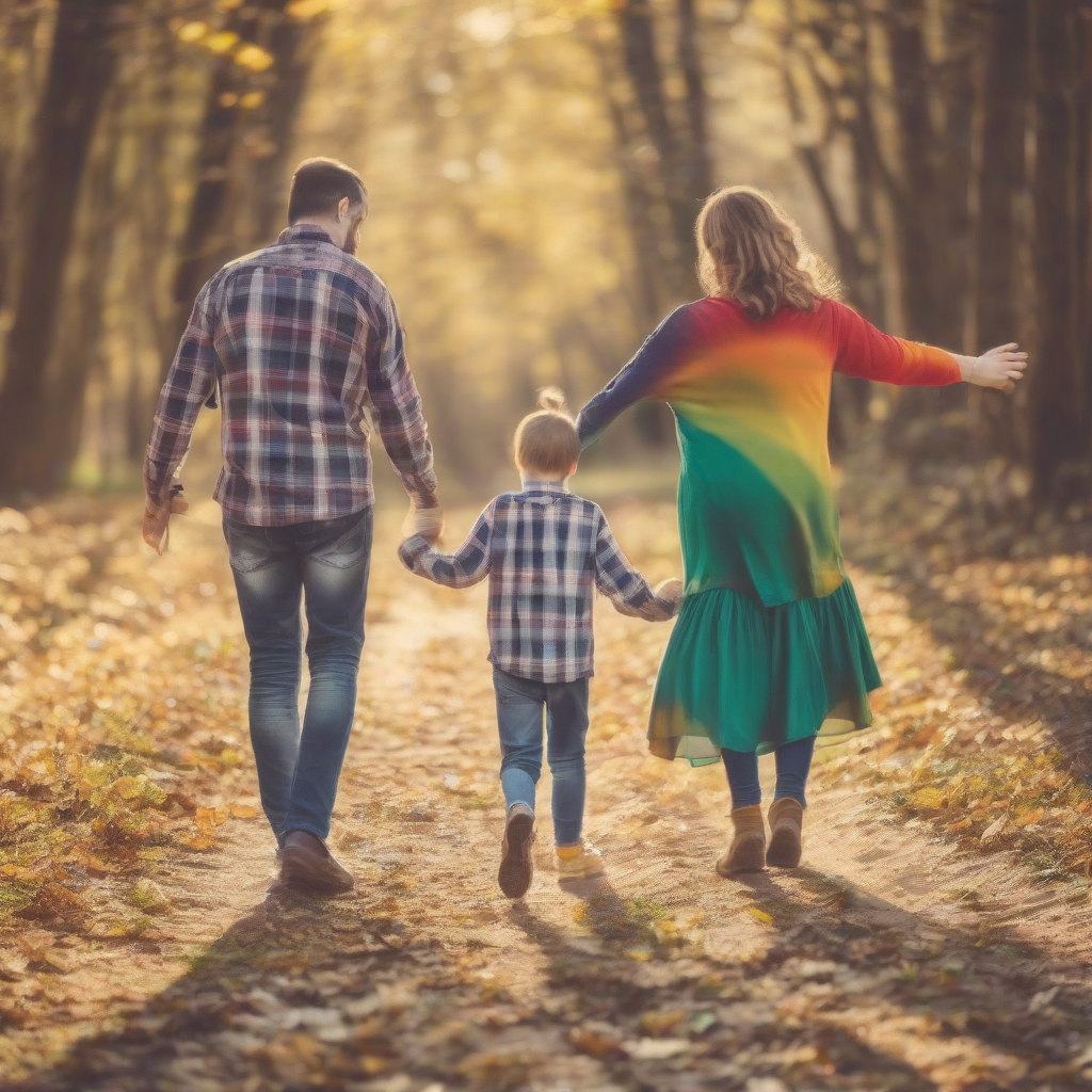 the importance of family support happy family playing wearing autism colored clothes by मुफ्त एआई छवि जनरेटर - बिना लॉगिन के✨ | AIGAZOU