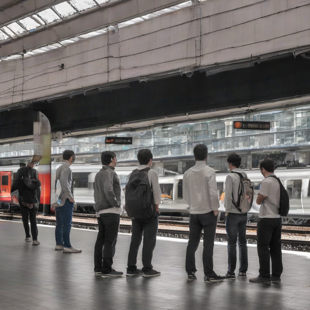 boys waiting for the train at platform 9 and 3 4 by मुफ्त एआई छवि जनरेटर - बिना लॉगिन के✨ | AIGAZOU