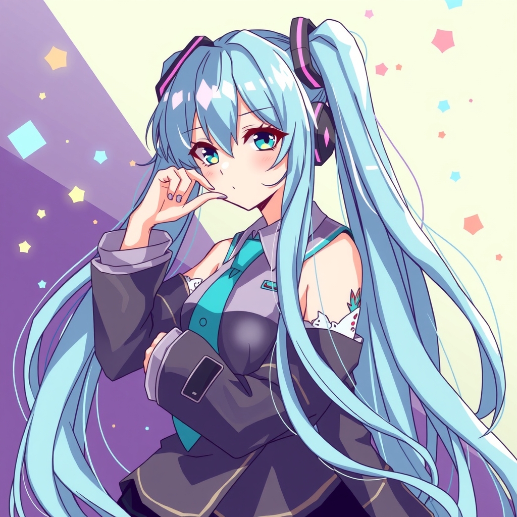 hatsune miku by 無料AI画像生成 aiイラスト - ログイン不要の画像作成サイト | AIGAZOU