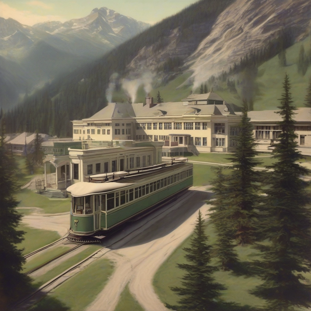 sanatorium strassenbahn hochgebirge 1910 realistisch by मुफ्त एआई छवि जनरेटर - बिना लॉगिन के✨ | AIGAZOU