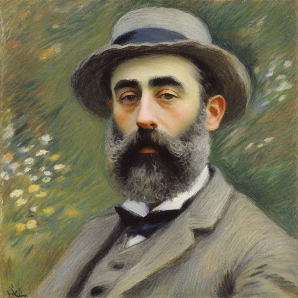 claude monet self portrait illustration pastel colors by मुफ्त एआई छवि जनरेटर - बिना लॉगिन के✨ | AIGAZOU