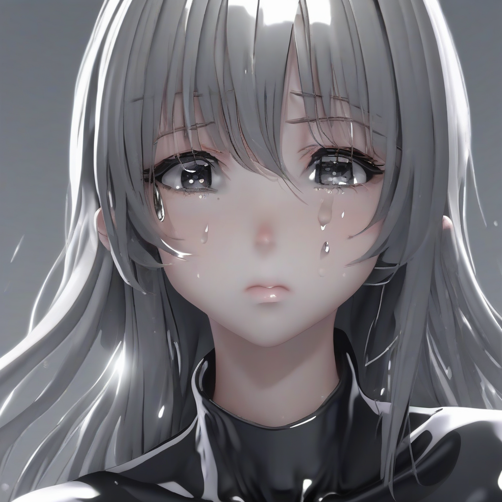 crying aloud 8k naked 3dcg large tears sad lonely sobbing black shiny tight clothes anime style 18 years old crying by मुफ्त एआई छवि जनरेटर - बिना लॉगिन के✨ | AIGAZOU