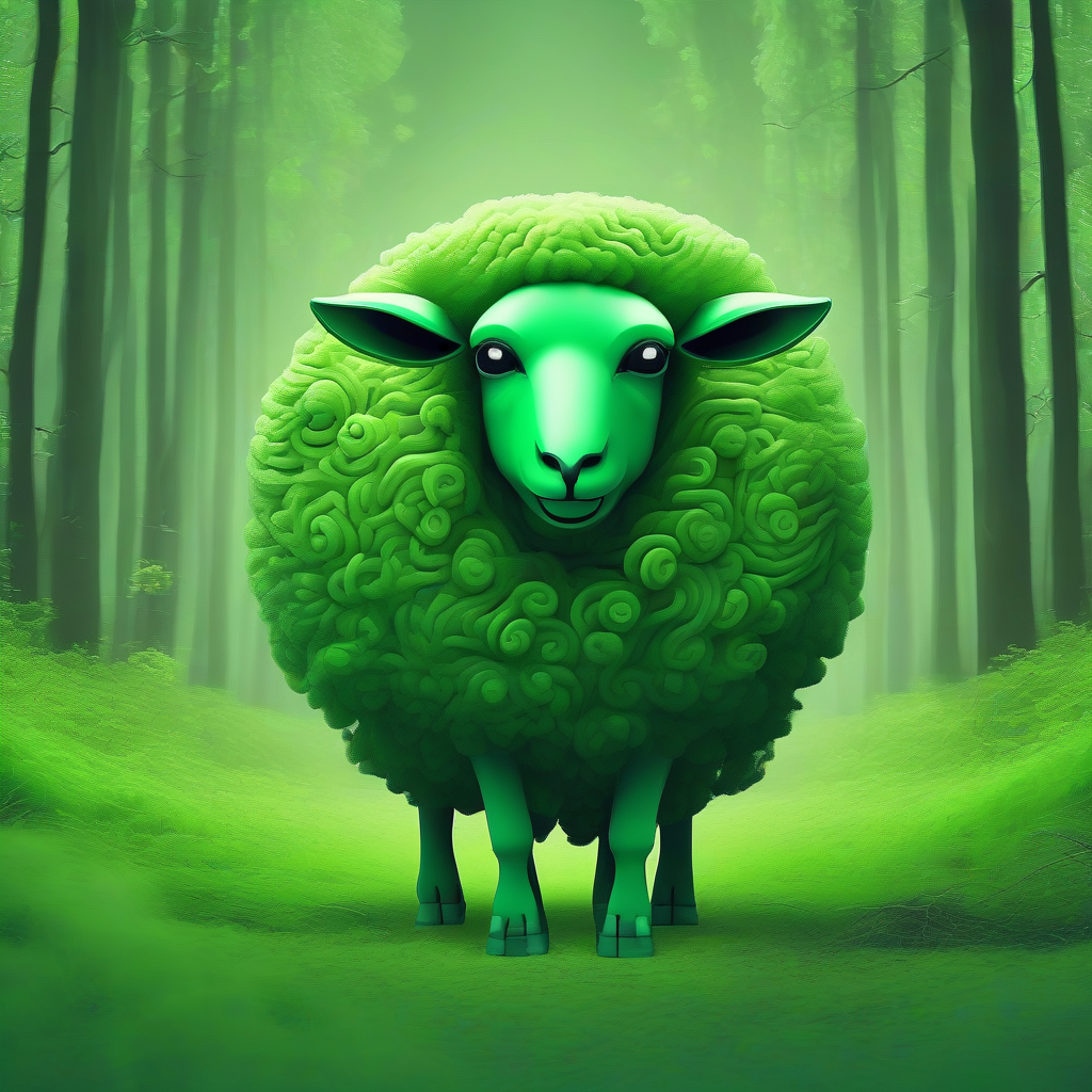 create a image of a green sheep by मुफ्त एआई छवि जनरेटर - बिना लॉगिन के✨ | AIGAZOU