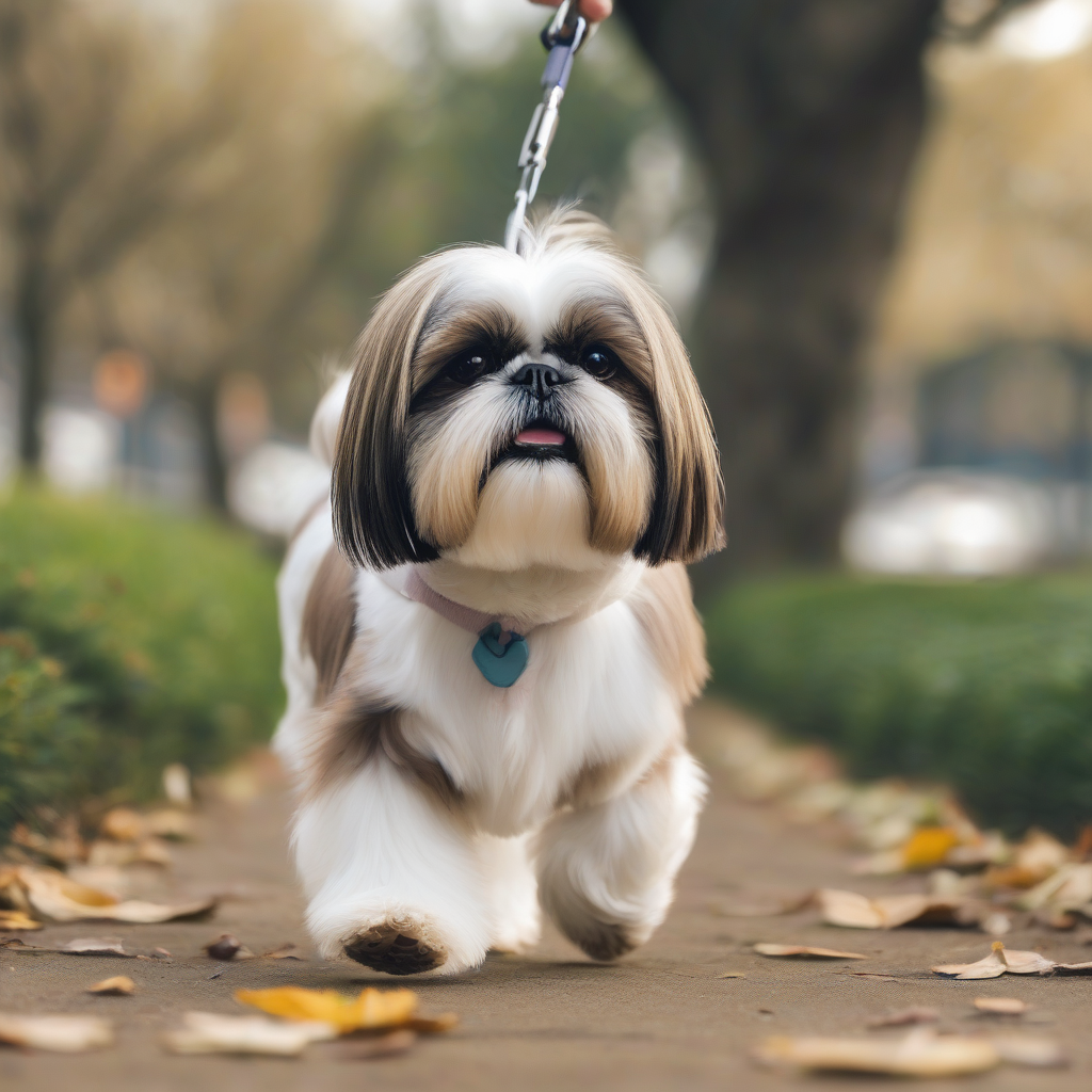 shih tzu walking in the park by मुफ्त एआई छवि जनरेटर - बिना लॉगिन के✨ | AIGAZOU