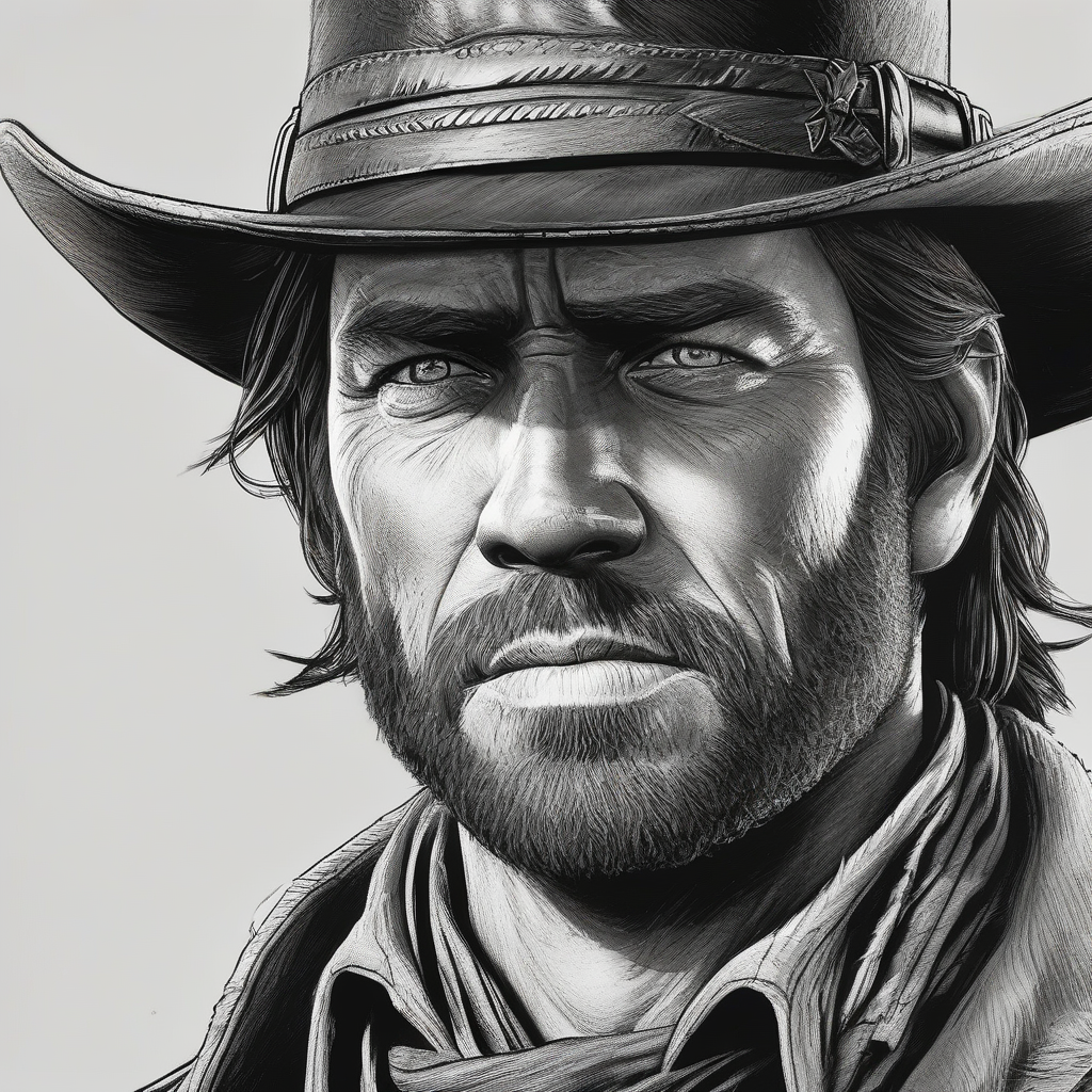 draw arthur morgan from red dead redemption 2 with pencil by मुफ्त एआई छवि जनरेटर - बिना लॉगिन के✨ | AIGAZOU