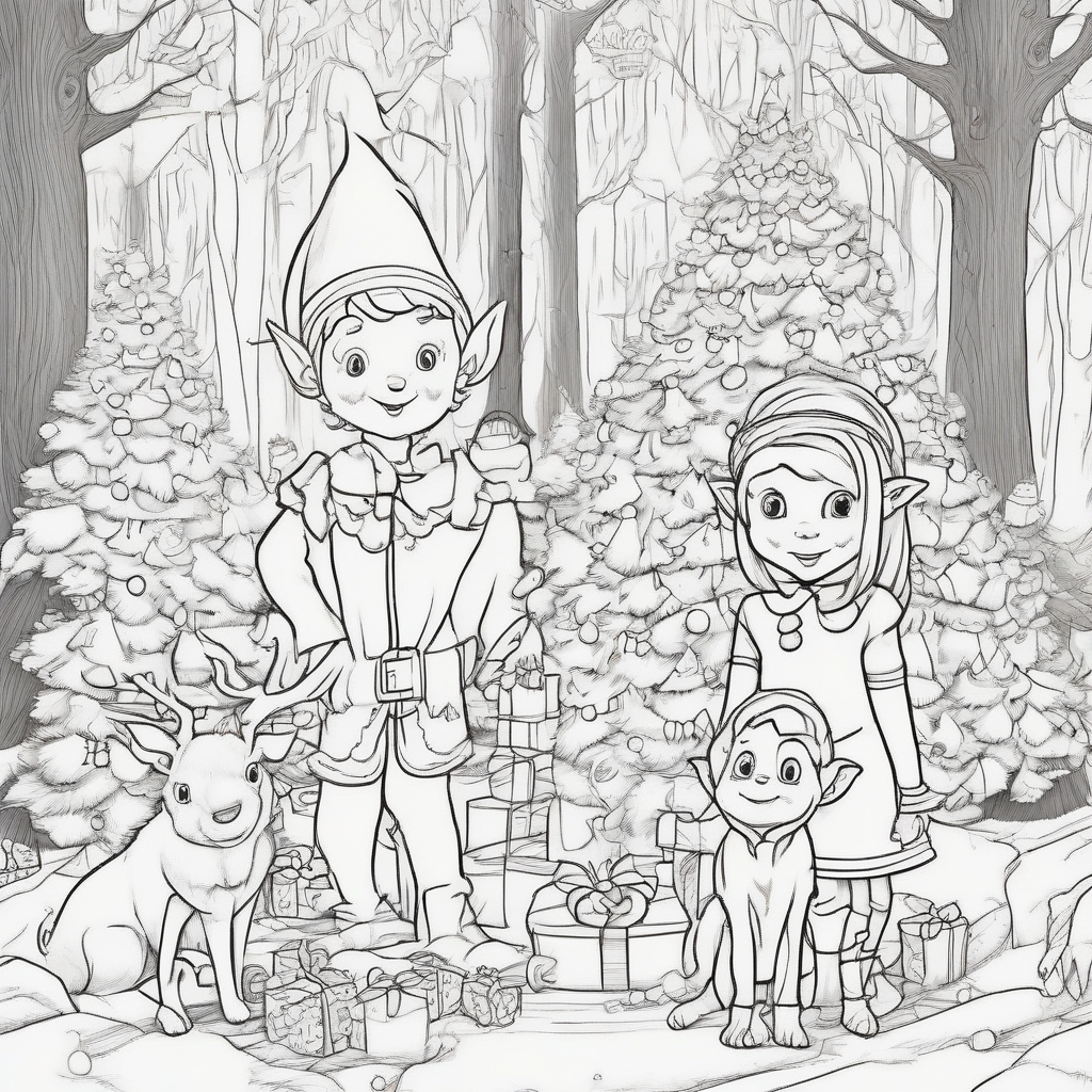 create a coloring picture of a forest scene by मुफ्त एआई छवि जनरेटर - बिना लॉगिन के✨ | AIGAZOU