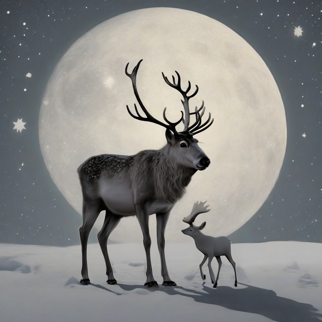 crescent moon and reindeer by मुफ्त एआई छवि जनरेटर - बिना लॉगिन के✨ | AIGAZOU