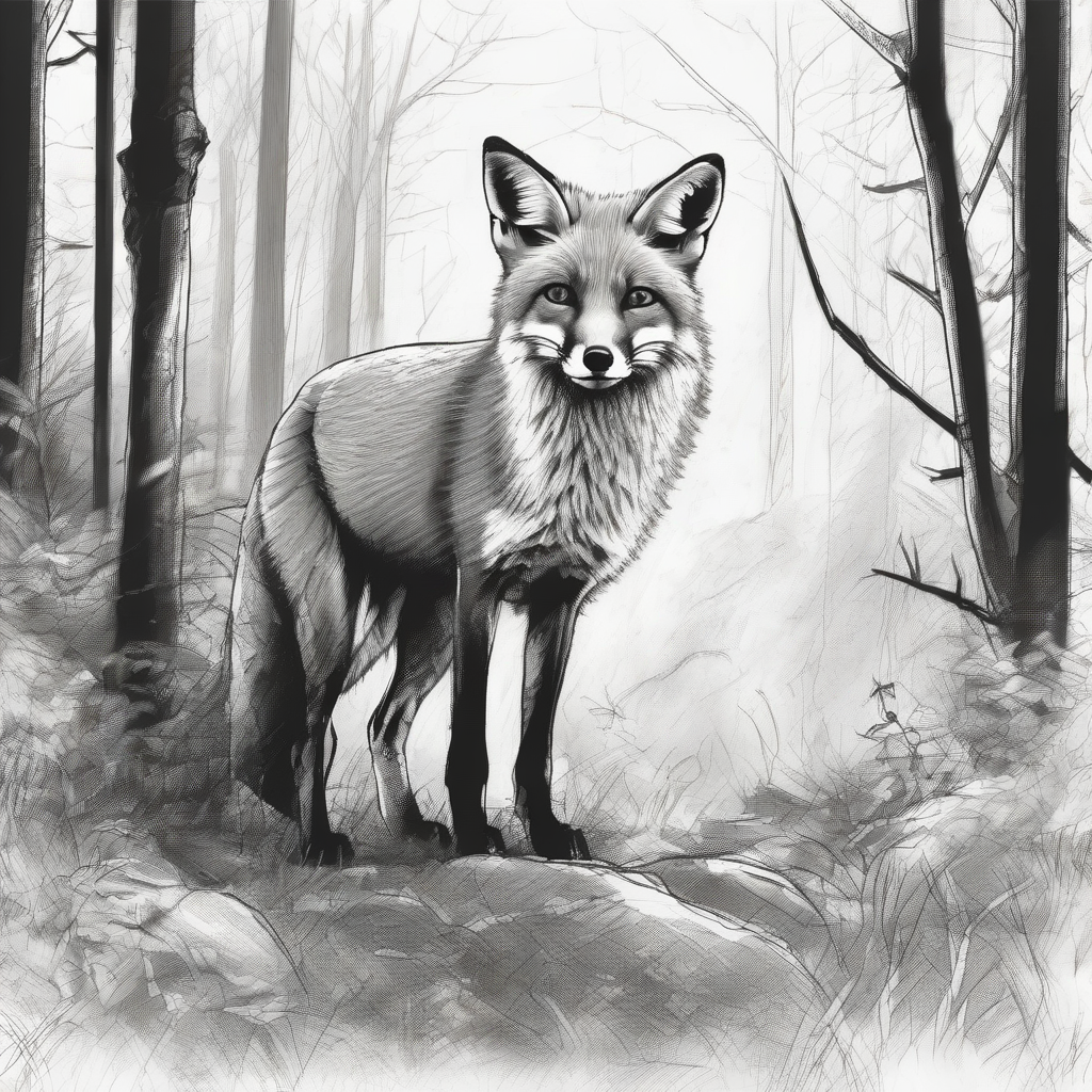 fox in the forest sketch by मुफ्त एआई छवि जनरेटर - बिना लॉगिन के✨ | AIGAZOU