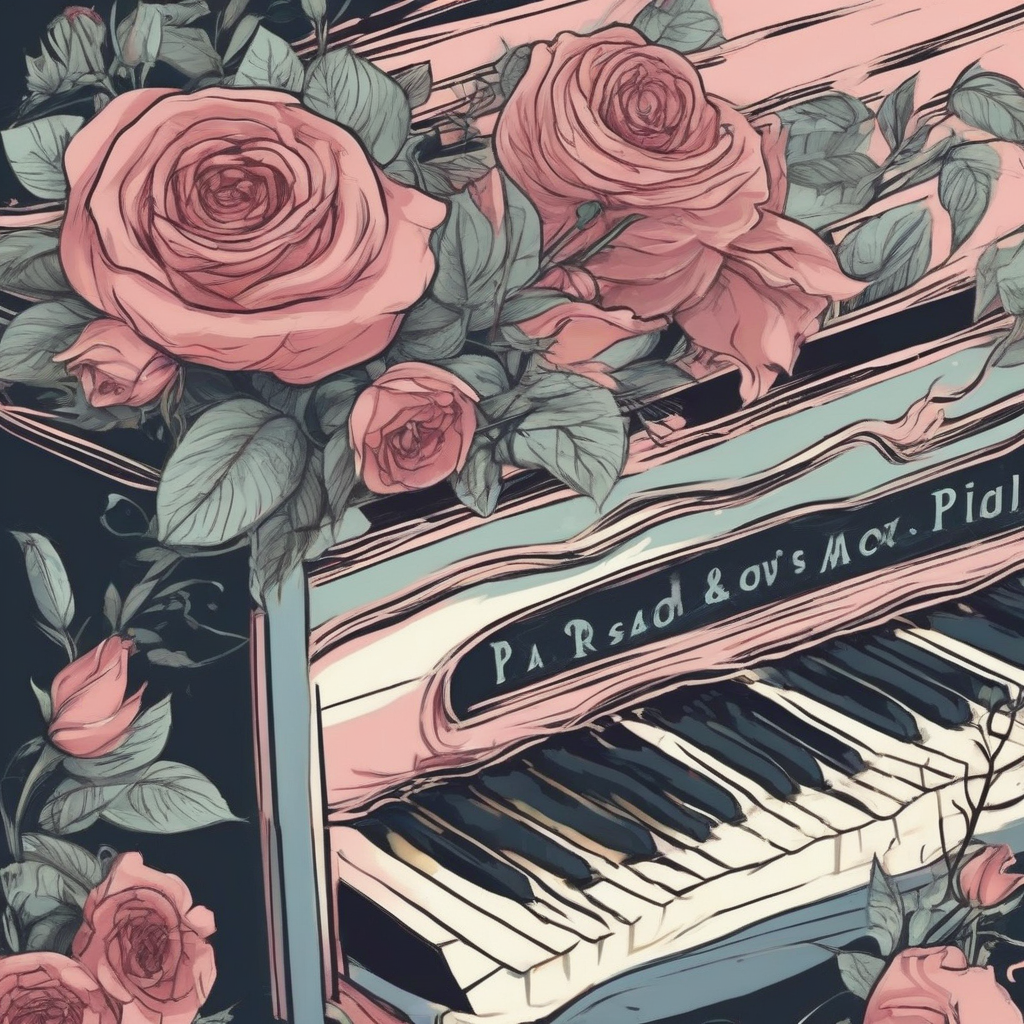 roses and lilies music cool piano illustration by मुफ्त एआई छवि जनरेटर - बिना लॉगिन के✨ | AIGAZOU