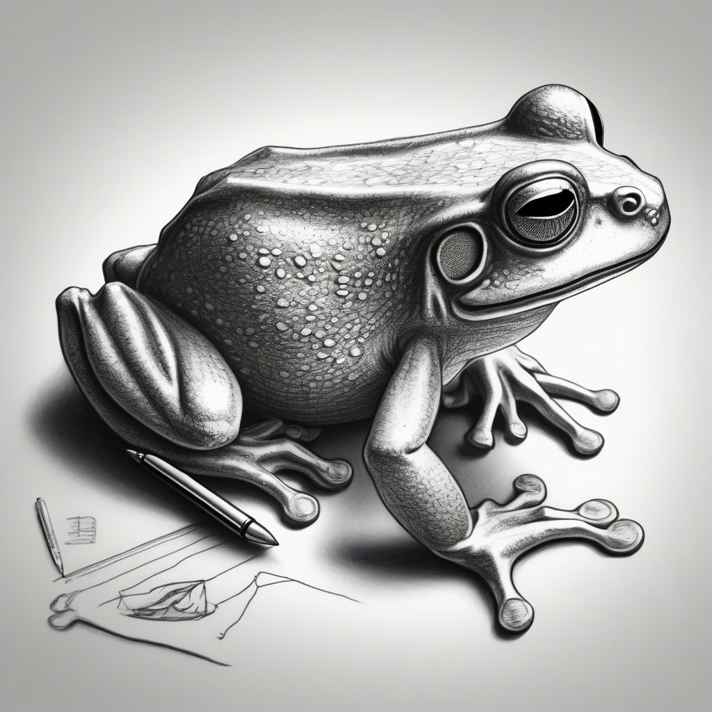 frog draws with ballpoint pen 3d by मुफ्त एआई छवि जनरेटर - बिना लॉगिन के✨ | AIGAZOU