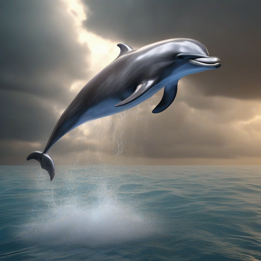 a dolphin jumps out of the sea storm rain and lightning 3d by मुफ्त एआई छवि जनरेटर - बिना लॉगिन के✨ | AIGAZOU