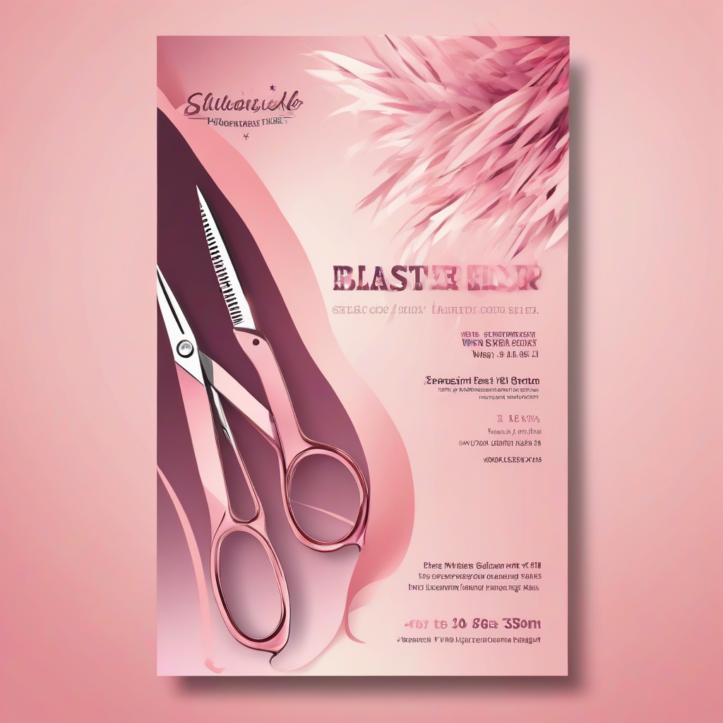 pink beige gradient background scissors blade salon flyer by मुफ्त एआई छवि जनरेटर - बिना लॉगिन के✨ | AIGAZOU