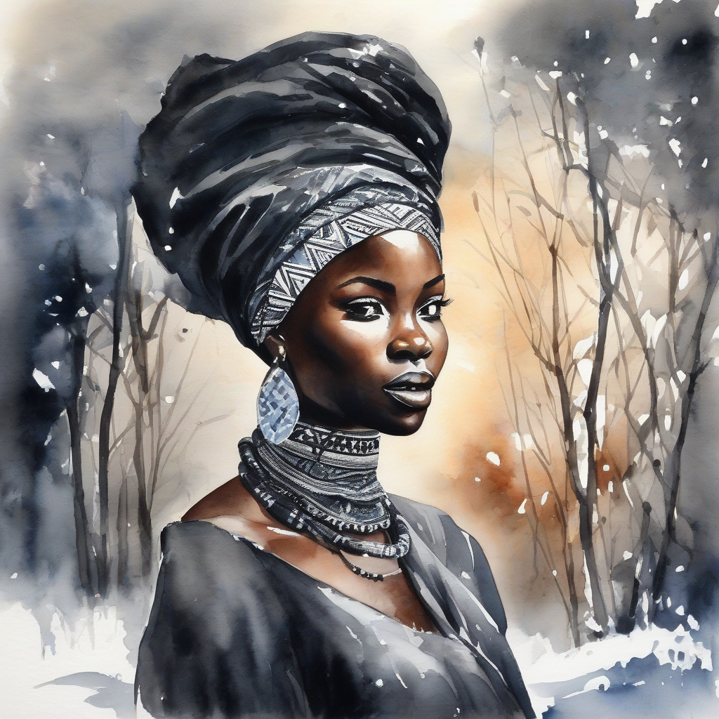 winter black beauty watercolor painting by Générateur d'images par IA gratuit - Aucune connexion nécessaire✨ | AIGAZOU