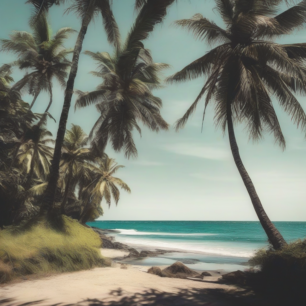 coconut tree by the beach by मुफ्त एआई छवि जनरेटर - बिना लॉगिन के✨ | AIGAZOU