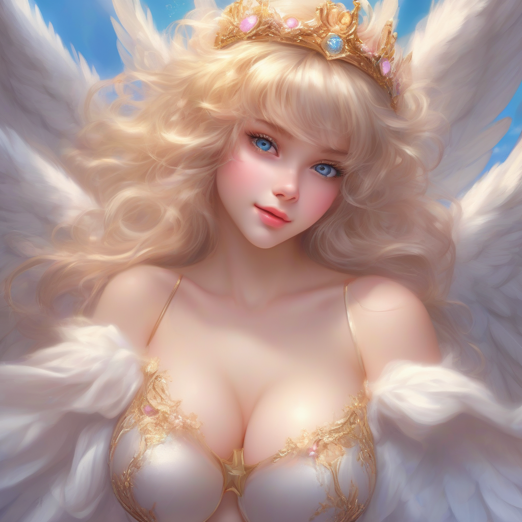 beautiful teenage angel with wings and halo by मुफ्त एआई छवि जनरेटर - बिना लॉगिन के✨ | AIGAZOU