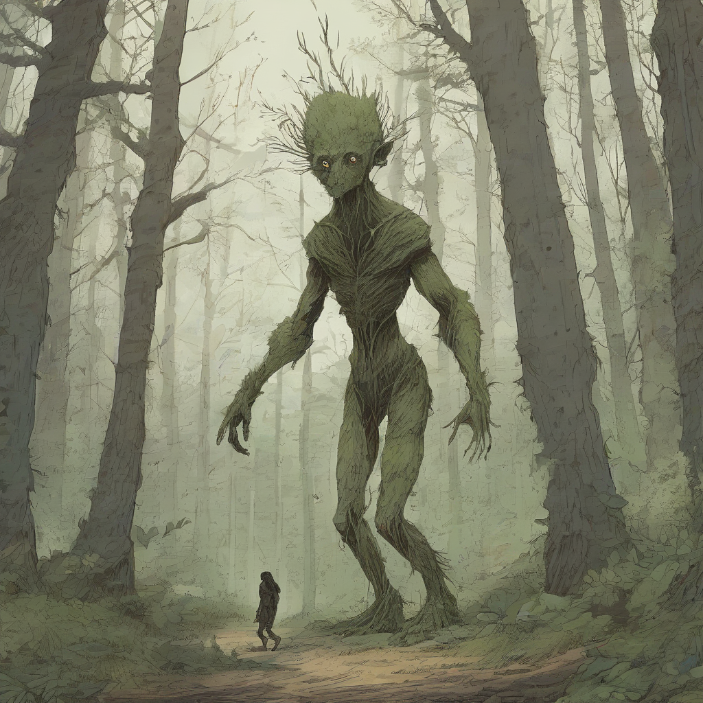 a half human half tree creature roams in the forest by मुफ्त एआई छवि जनरेटर - बिना लॉगिन के✨ | AIGAZOU