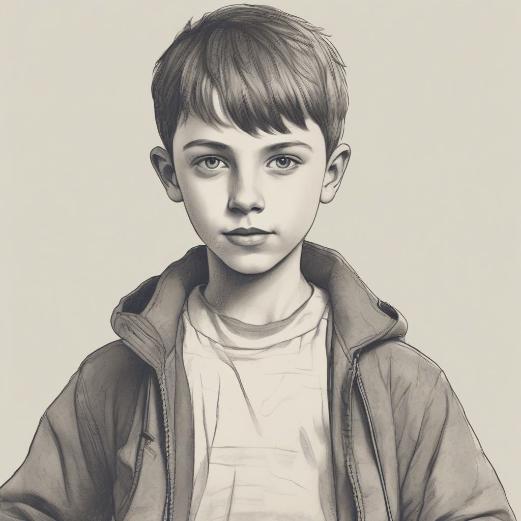 short haired 9 year old boy illustration by मुफ्त एआई छवि जनरेटर - बिना लॉगिन के✨ | AIGAZOU