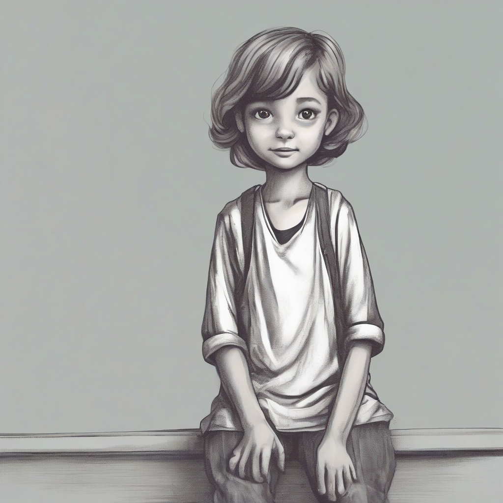 9 year old girl illustration plain gray background by मुफ्त एआई छवि जनरेटर - बिना लॉगिन के✨ | AIGAZOU