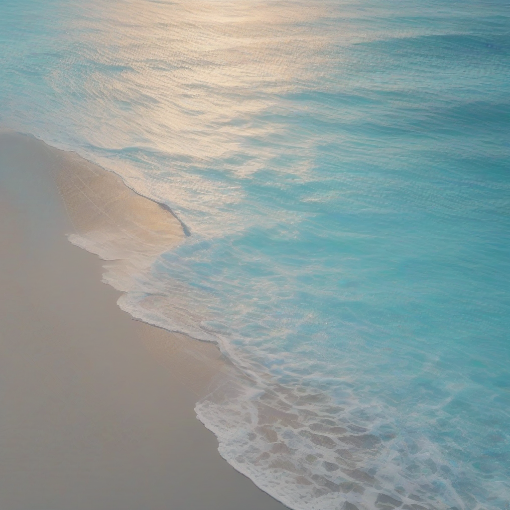 a beach with light blue colors by मुफ्त एआई छवि जनरेटर - बिना लॉगिन के✨ | AIGAZOU