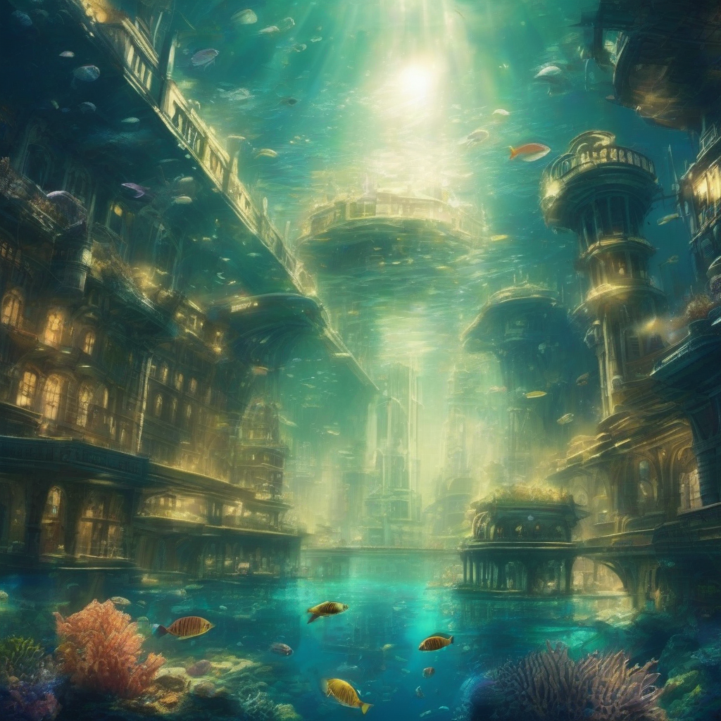 underwater city with much light by मुफ्त एआई छवि जनरेटर - बिना लॉगिन के✨ | AIGAZOU