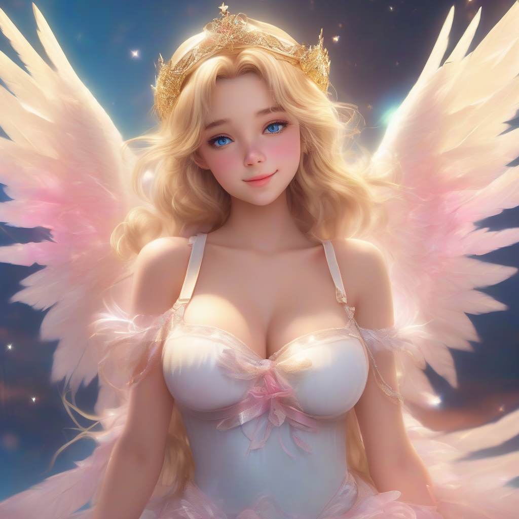 beautiful teenage angel with wings and halo by मुफ्त एआई छवि जनरेटर - बिना लॉगिन के✨ | AIGAZOU