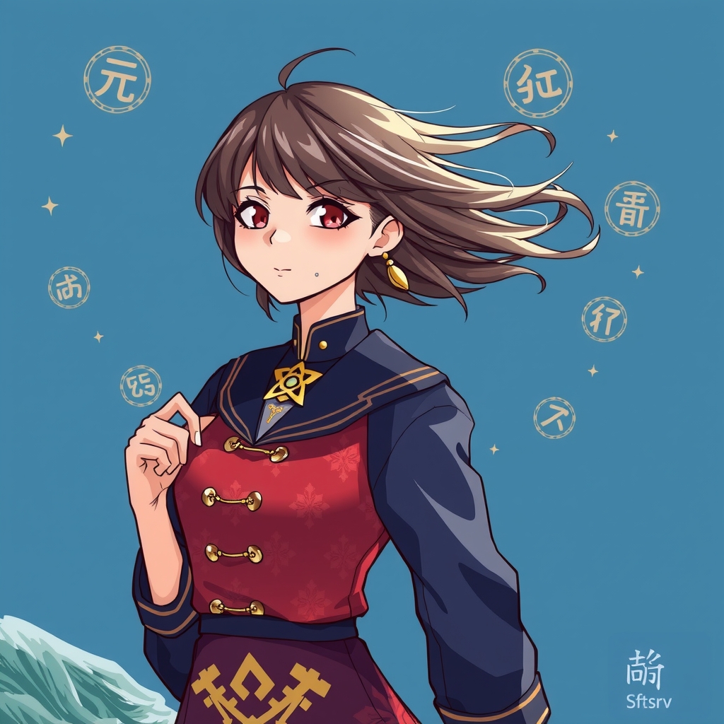 a girl in a fusion of two worlds elegant cheongsam and lively sailor uniform brave and wise across time by मुफ्त एआई छवि जनरेटर - बिना लॉगिन के✨ | AIGAZOU