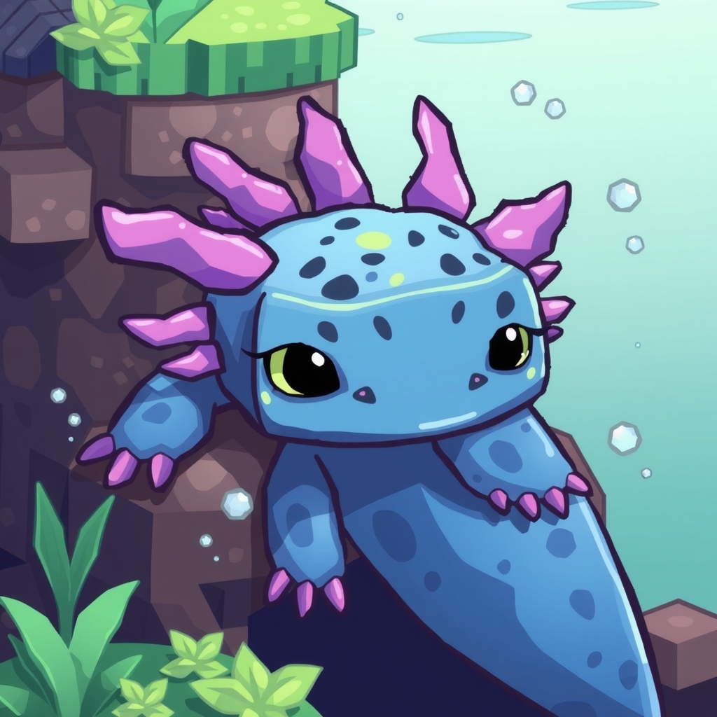 minecraft blue axolotl by मुफ्त एआई छवि जनरेटर - बिना लॉगिन के✨ | AIGAZOU