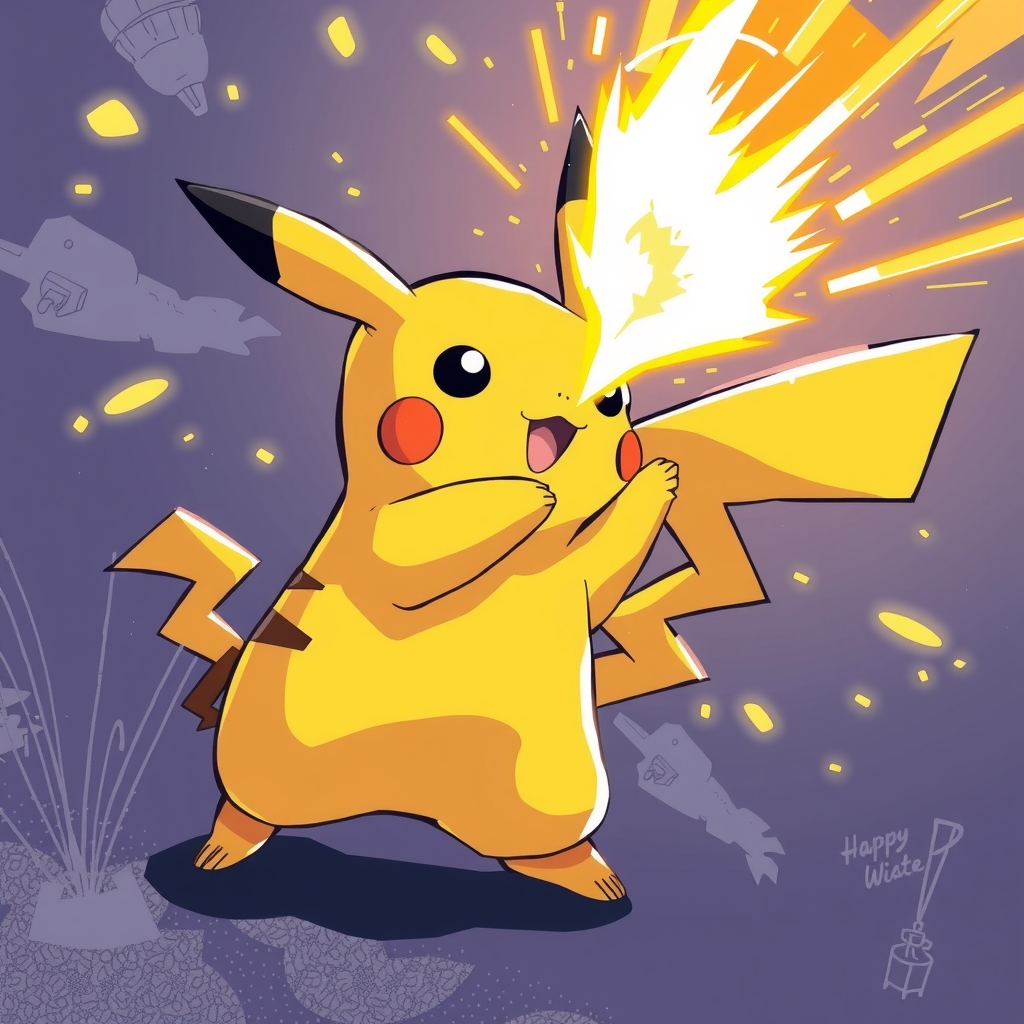 pikachu releases destructive beam by मुफ्त एआई छवि जनरेटर - बिना लॉगिन के✨ | AIGAZOU